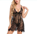 Erotic Plus Size Nightgown Women Deep V-Neck Sleepwear