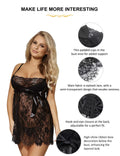 Plus Size Lingerie Eyelash Lace Babydoll Sleepwear