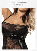 Plus Size Lingerie Eyelash Lace Babydoll Sleepwear