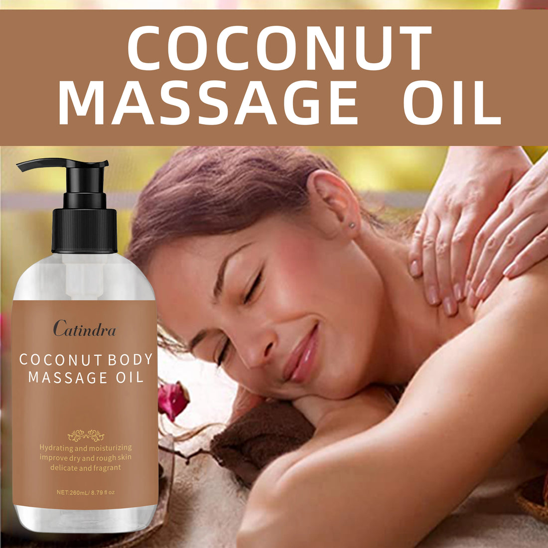 Catindra Body Smooths Skin Coconut Massage Oil