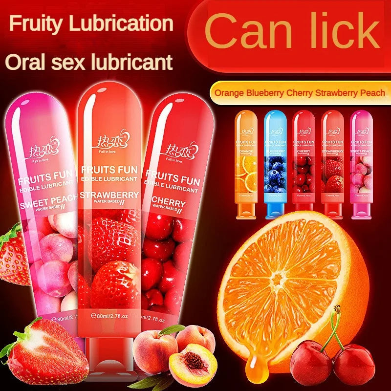 80ML Fruit Flavored Body Lubricant Adult Sex Toy Edible Gel