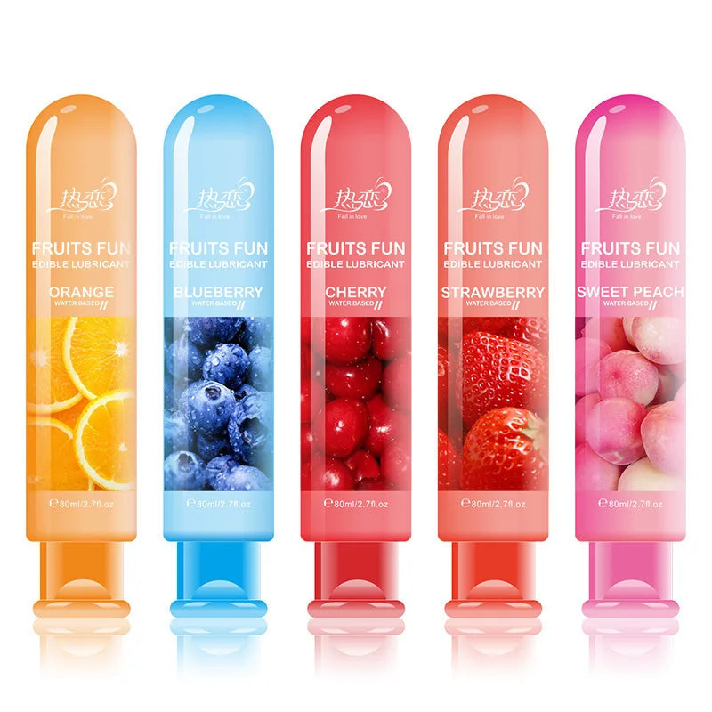 80ML Fruit Flavored Body Lubricant Adult Sex Toy Edible Gel